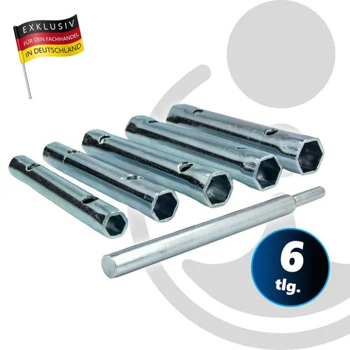 Rohr - Steckschlüsselsatz 8-17 mm, 6-teilig inkl. Knebelstange MASTERPROOF PROFE