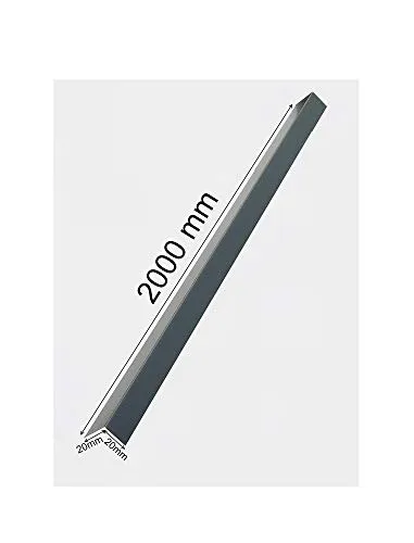 EXCOLO Alu Winkelblech 2000mm Anthrazit Grau RAL 7016 – Aluminium Winkel 90° 20x20mm – Alu Profil Eckwinkel Blechwinkel Schenkel – Alu Kantenprofi– 0,8mm stark – für Dach, Fassade, Mauerabdeckung