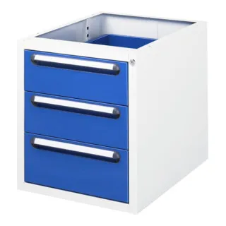 Rau Unterbau-Container mit 3 Schubladen - Unterbauschrank mit 3 Schubladen, ideal für Werkbänke, bietet hohe Tragkraft und zentrale Verriegelung für Sicherheit. Made in Germany, Lieferung montiert und schnell ab Werk.