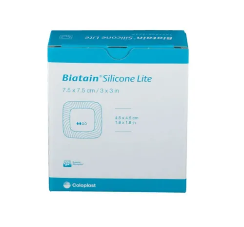 Biatain Silicone Lite Schaumverband 7,5x7,5 cm - 10 Stück - Kompressen & Verbände, hochwertiger Schaumverband mit Silikon für sanfte Wundheilung und schmerzarme Anwendung.