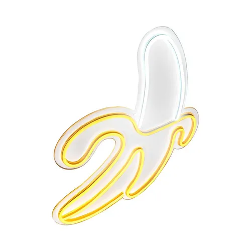 Wandleuchte Neon Dekolampe Banane LED H 60 cm - Lampen, farbenfrohe Neon-LED Leuchte in Form einer Banane, ideal für Partyraum oder Jugendzimmer, energiesparend und robust mit USB-Stromversorgung.