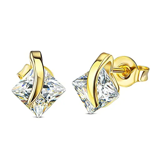 Gold Ohrstecker Ohrringe mit Zirkonia Stein 333