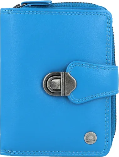 Greenburry Spongy Geldbörse Leder 9 cm - Blau - Stylische Portemonnaie aus hochwertigem Leder, kompakt mit 9 cm, ideal für den täglichen Gebrauch und bietet ausreichend Platz für Karten und Bargeld.