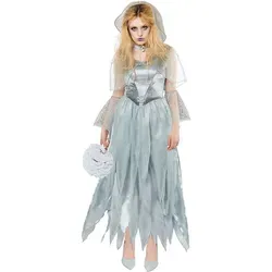 amscan 9917926 Damen Halloween Zombie Geist Braut Verkleidung Kostüm - Gruseliges Kostüm für Erwachsene, Spukendes Brautkleid mit zerzausten Säumen und kapuzenförmigem Umhang, perfekt für Halloween-Feiern.