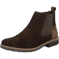 Elegante Chelseaboots RIEKER für Herren, Gr. 45, dunkelbraun - Hochwertige Chelseaboots aus Velours- und Nubukleder, ideal für stilvolle Casual-Outfits. Schmal geschnitten mit gepolsterter Innensohle für Komfort und warme Füße.