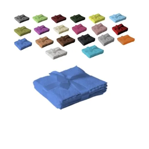 EXKLUSIV HEIMTEXTIL Seiftuch 4er Set 30 x 30 cm Royalblau