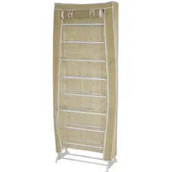 Produktbild Schuhschrank Campingschrank Faltschrank Stoff 140x52x18cm Creme