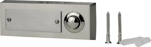 UNITEC Klingel-Taster, für Aufputzmontage, mit Namensschild zum Gravieren, Edelstahl