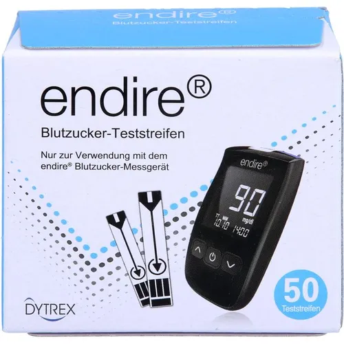 Endire Blutzucker Teststreifen 50 ST - Blutzuckermessgeräte, präzise Messung für eine zuverlässige Diabeteskontrolle mit 50 Teststreifen.
