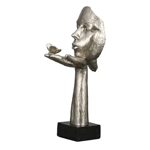 GILDE Dekoobjekt Gilde Skulptur Desire - Elegante Frau mit Schmetterling - Figuren & Skulpturen, kunstvolles Design mit symbolischer Bedeutung für Freiheit und Veränderung.