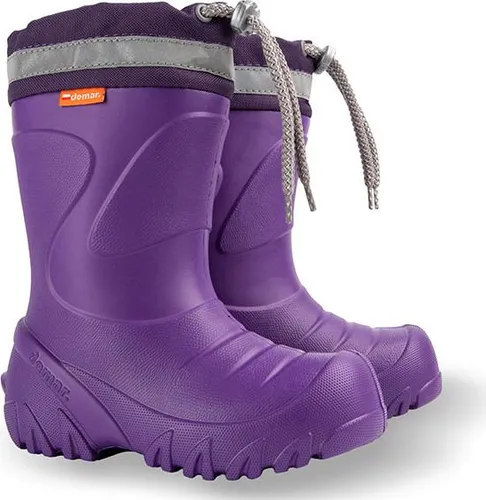 DEMAR Kinder Gummistiefel Winterstiefel Regenstiefel Kinderstiefel Gefüttert Lila 34/35