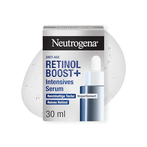 Neutrogena® Retinol Boost+ Intensives Serum - Hochwirksames Serum gegen Hautalterung, bekämpft tiefere Falten mit langsam freigesetztem Retinol für sichtbar jüngere Haut.