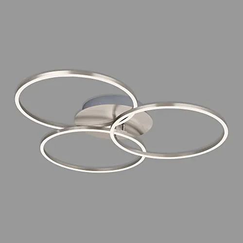 BRILONER LED Deckenlampe dimmbar, warmweiß, schwenkbar - Moderne LED Deckenlampe in Matt-Nickel, dimmbar in Stufen und schwenkbar für individuelle Lichtgestaltung. Ideal für Wohnzimmer, Schlafzimmer oder Küche, sorgt für eine angenehme Atmosphäre.