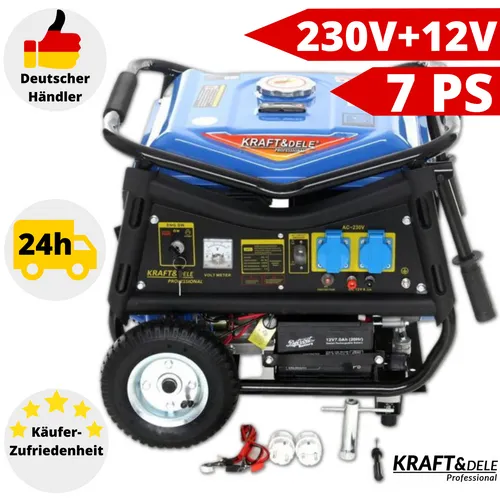 KRAFT&DELE Stromgenerator 3000W mit Elektrostart