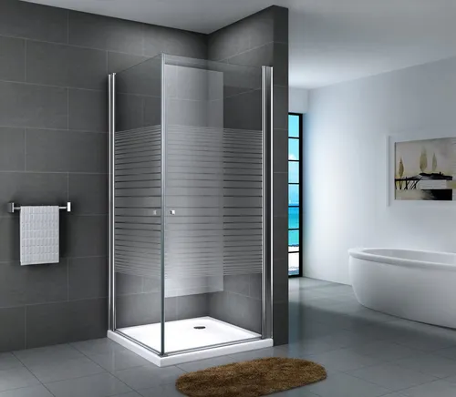 Duschkabine Glasdusche Gestreift 80 x 190 x 80 cm – Elegantes Design - Elegante Duschkabine aus 5 mm Sicherheitsglas, pflegeleicht und robust. Ideal für flexible Montage und optimalen Spritzwasserschutz. Verleihen Sie Ihrem Bad mit dieser stilvollen Abtrennung das gewisse Extra!