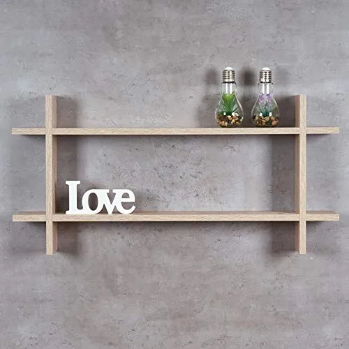 levandeo Regal BxH 98x48cm Holz Steckregal Sonoma Eiche Wandregal Bücherregal Ablage Deko Holzregal Einrichtung