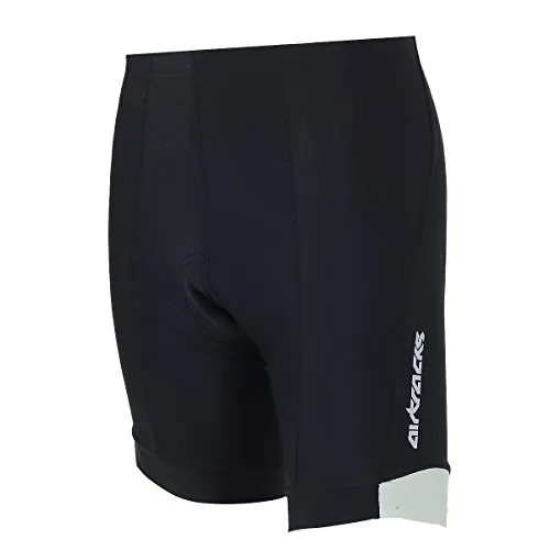 Airtracks Herren Fahrradhose Kurz Radhose Team Kurze MTB Radlerhose Mountainbike 3D Coolmax Gepolstert Atmungsaktiv Reflektoren S M L XL XXL XXXL XXXXL - schwarz-grau - XXL