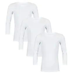 TupTam Kinder Unisex Unterhemd 3er Pack Langarm Weiß 122 von TupTam