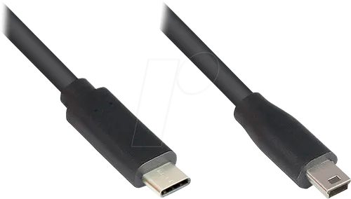 GC 3310-CM001 - USB 2.0 Kabel, C Stecker auf Mini B Stecker, 0,15 m
