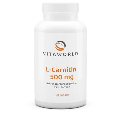 3er Pack Vita World L-Carnitin 500mg 300 Kapseln Vegan Apotheken Herstellung