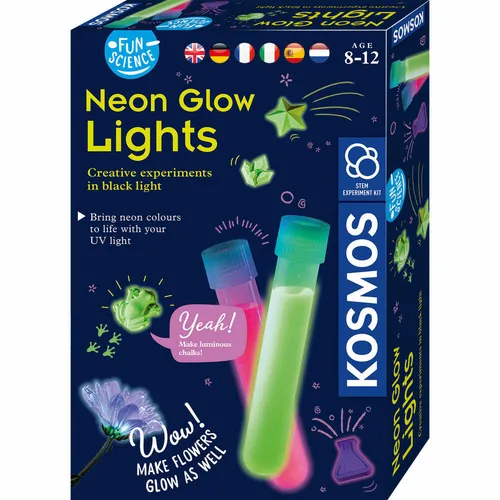 KOSMOS Fun Science Neon-Leuchten Neon Glow Lights Experimente Mehrsprachig