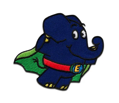 Die Sendung mit der Maus Aufnäher Bügelbild, Aufbügler, Applikationen, Patches, Flicken, zum aufbügeln, Polyester, Mono-Quick Die Maus Elefant Superheld - Größe: 6,4 x 6,7 cm