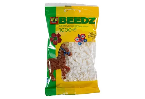 SES Creative Bügelperlen SES Beedz 1000 Bügelperlen - Farbe: Weiß, (1000-tlg), intensive Farbe