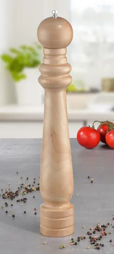 Pfeffermühle Keramik Mahlwerk manuell für Gewürz XL Mühle Salz Pfeffer Holz 42cm
