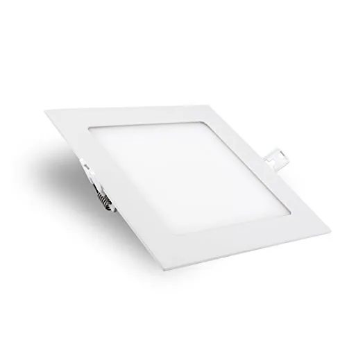 SSC-LUXon Viereckiges LED Einbau Deckenpanel (172 x 172 mm) mit IP44 Schutz, warmweiß, 12W, 230V inklusive Trafo - flache Einbautiefe, Stückzahl:1er Set