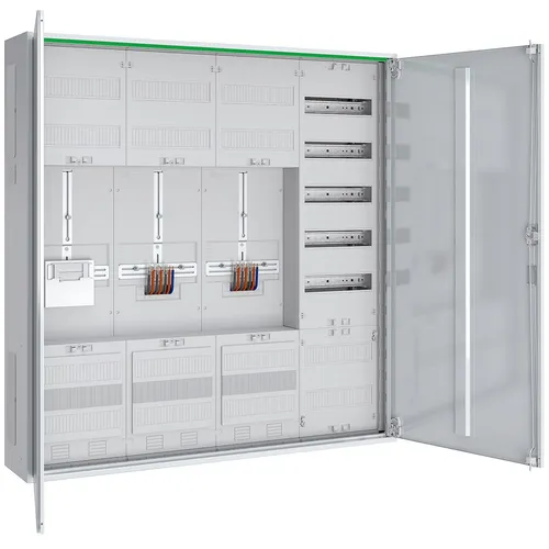 ABN ABNRS407Z0012 Zählerschrank 3Pkt, 2Z, 1R, 1V, 1APZ, HLAK, IP44, SKII, 5-polig, BxHxT 1050x1100x210 mm, weiß