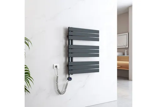 EMKE Elektrischer Badheizkörper mit Thermostat und Handtuchwärmer - Eleganter und funktionaler Badheizkörper, ideal als Handtuchtrockner. Mit integrierter Zeitschaltuhr für komfortable Nutzung und platzsparendem Design. Perfekt für eine angenehme Wärme im Badezimmer.