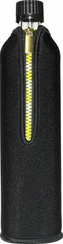 Glasflasche mit Neoprenbezug schwarz (500 ml) - DORAs