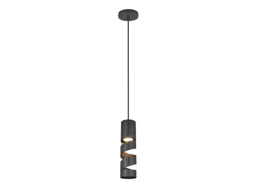 LED Pendelleuchte 1-flammig Schwarz, Ø12cm - Moderne 1-flammige Küchenlampe mit dimmbarem GU10 LED Leuchtmittel, ideal für Esstische und stilvolle Wohnräume.
