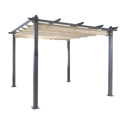 Alu Pergola Garten Pavillon Freiburg mit Sonnenschutz von DEMA