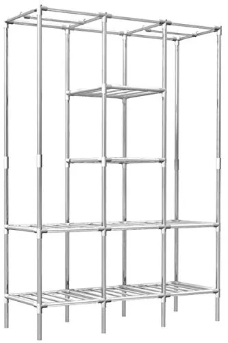 EYEPOWER XL Kleiderschrank 400kg Belastbar in silber von Eyepower