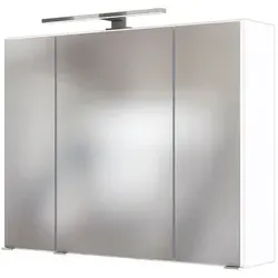Held Möbel Spiegelschrank Baabe 80 cm weiß - Moderner Spiegelschrank für das Badezimmer, 80 cm breit, aus hochwertigem MDF, bietet ausreichend Stauraum und verleiht Ihrem Bad ein elegantes Flair.