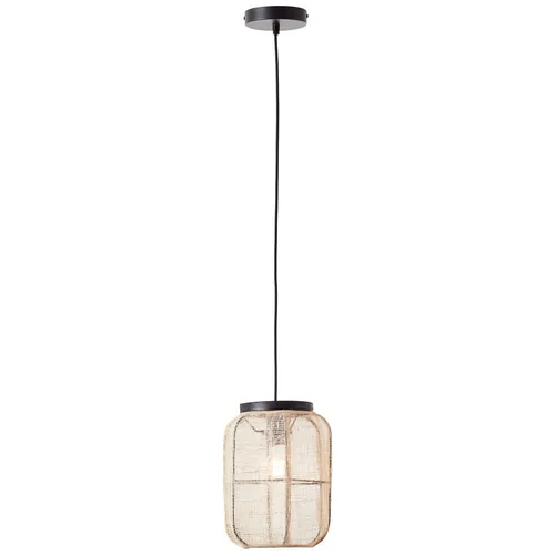 Brilliant 99602/76 Tannah Pendel Hänge Deckenleuchte - Stilvolle 22 cm Deckenlampe in Schwarz und Natur, ideal für Innenräume. Smart Home kompatibel und mit austauschbarem Leuchtmittel.
