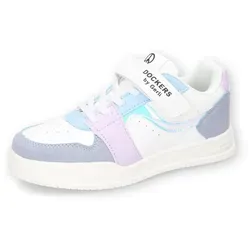 Dockers Retro Sneaker mit Klettverschluss, Gr. 31 - Sneaker aus Lederimitat, ideal für aktive Kinder und einfach an- und auszuziehen dank praktischem Gummizug