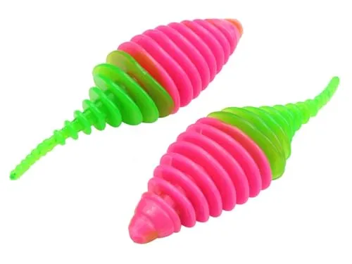 FTM Omura Baits Pongo 6,5cm 3,2g - 5 Gummiköder, Geschmack:Käse, Farbe:neon pink/neon grün