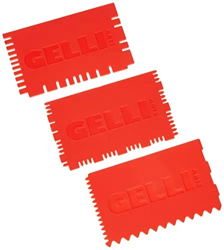 Gelli Arts Mini-Druckwerkzeuge-Set 3, Synthetisches Material, rot, 19 x 10,1 x 0,6 cm