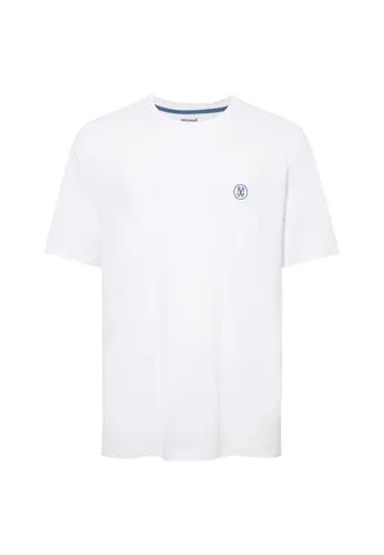 Mavi Herren Logo Embroidery Tee T-Shirt, White, S