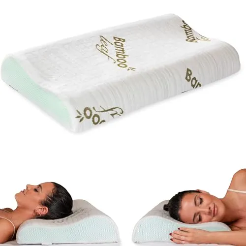 Flowen Orthopädisches Nackenstützkissen aus Memory Foam in grün von Flowen