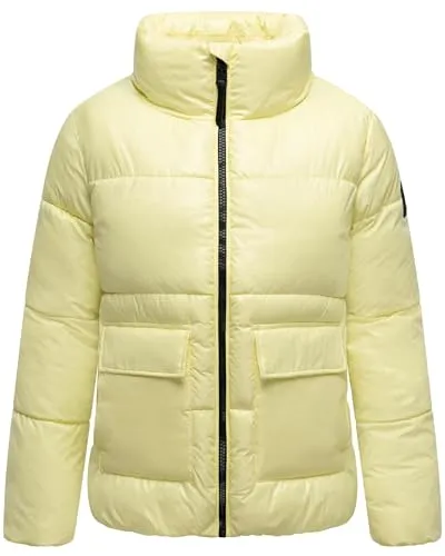 NAVAHOO Eispracht 14 Damen Kurzjacke, XXL, hellgelb - Funktionsjacke für Damen, wasserabweisend und winddicht – ideal für kalte Wintertage. Mit elastischem Bund für optimalen Sitz und einem modischen, hüftbedeckenden Schnitt.