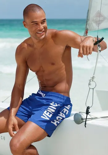 Badeshorts VENICE BEACH Herren, Gr. M, blau