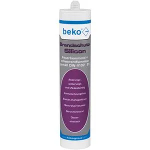 Beko Silikon 22803, grau, Brandschutz-Silikon, Innen- und Außenbereich,310ml