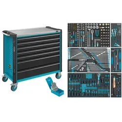 Hazet Werkstattwagen Assistent 179nxxl, Sortiment, 352-tlg., Schubladen, Flach: 5× 81 X 870 X 398 Mm, Schubladen, Hoch: 2× 166 X 870 X 398 Mm