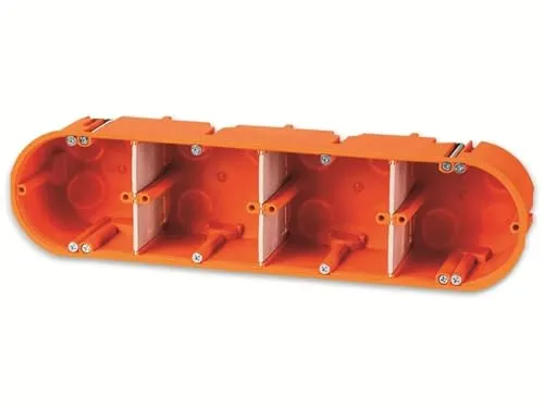 Fiduciashop Unterputz Steckdose 4-Fach - Unterputzdose 68mm Tiefe - Abzweigdose Klein für Profis - Hochwertige Installation mit Präzision für Moderne Elektroinstallationen (1 Stück) Orange