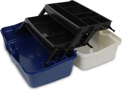 Angelkoffer mit vielen Fächern für Angelzubehör und Kleinteile im Inneren