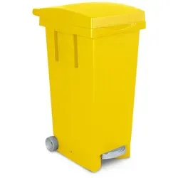 Tretabfallbehälter mit Rollen, 80 Liter, gelb in gelb von BRB Lagertechnik
