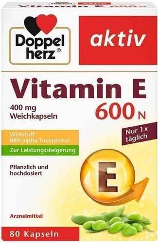 DOPPELHERZ Vitamin E 600 N Weichkapseln 80 St von Queisser Pharma